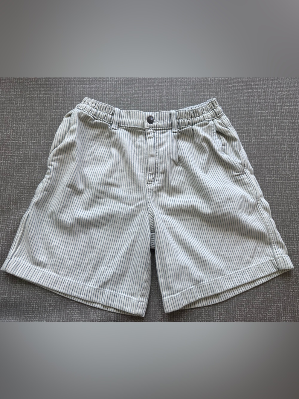 Aerie Women’s Striped Shorts Size Small Blue White High Rise Zip Button Casual